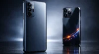 Two high-end smartphones from 2026 side-by-side, showcasing thin bezels and premium builds to compare mid-range and flagship models.