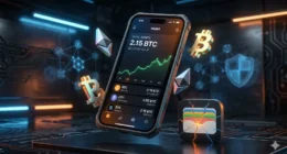 Best crypto wallet alternatives for iPhone in 2026 showing MetaMask, Trust Wallet, and Phantom interfaces with a cracked Apple Wallet icon.